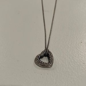 David Yurman open heart diamond necklace